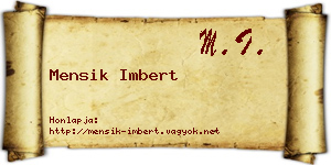 Mensik Imbert névjegykártya